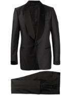 Tom Ford Exposed Stitching Silk Embellished Suit - Black