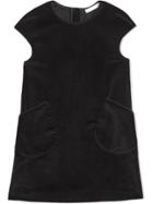 Burberry Kids Teen Piping Detail Velvet Shift Dress - Black