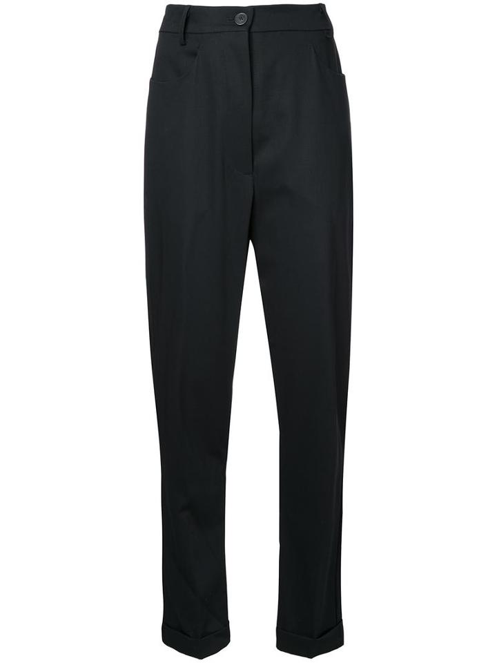 Rundholz - Drop-crotch Skinny Trousers - Women - Virgin Wool - S, Black, Virgin Wool