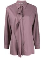 Agnona Draped Detail Shirt - Purple