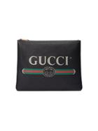 Gucci Gucci Print Leather Medium Portfolio - Black