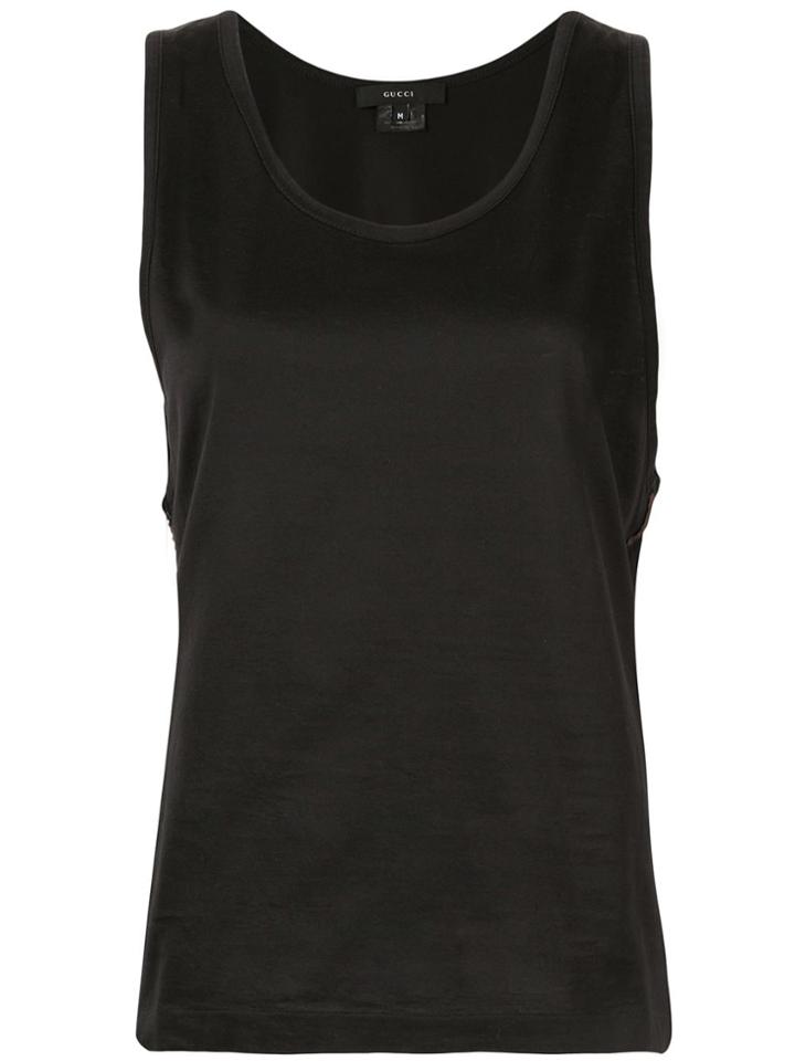 Gucci Pre-owned Dropped Armholes Sleeveless Tank - Black