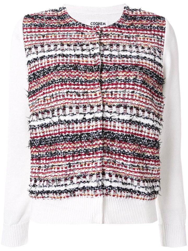 Coohem Autumn Mix Tweed Cardigan - White