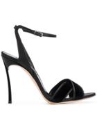 Casadei Crossover Strap Stiletto Sandals - Black