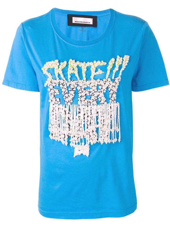 Night Market Skate Every Day Embellished T-shirt - Blue