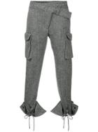 Monse Laced Cuffs Belt Detailed Trousers - Grey