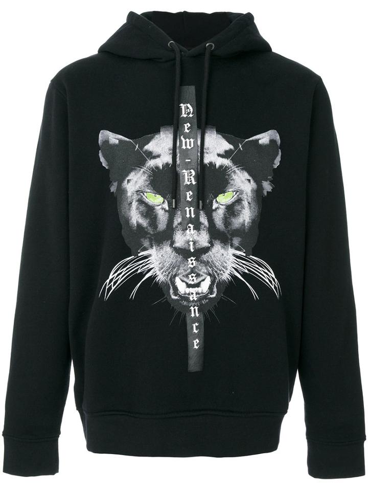 Marcelo Burlon County Of Milan - Panther Printed Hoodie - Men - Cotton - Xs, Black, Cotton
