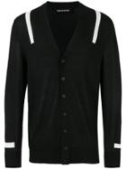 Neil Barrett Striped Knit Cardigan - Black