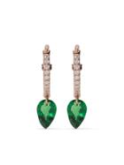 Raphaele Canot 18kt Rose Gold, Diamond And Tsavorite Set Free Earrings