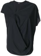 Lost & Found Ria Dunn Short-sleeve Draped Blouse - Black