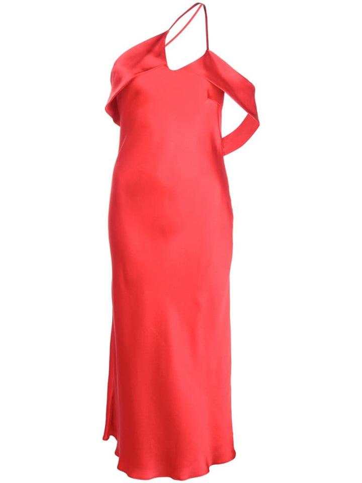 Michelle Mason Draped-arm Silk Dress - Red