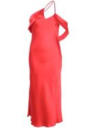 Michelle Mason Draped-arm Silk Dress - Red