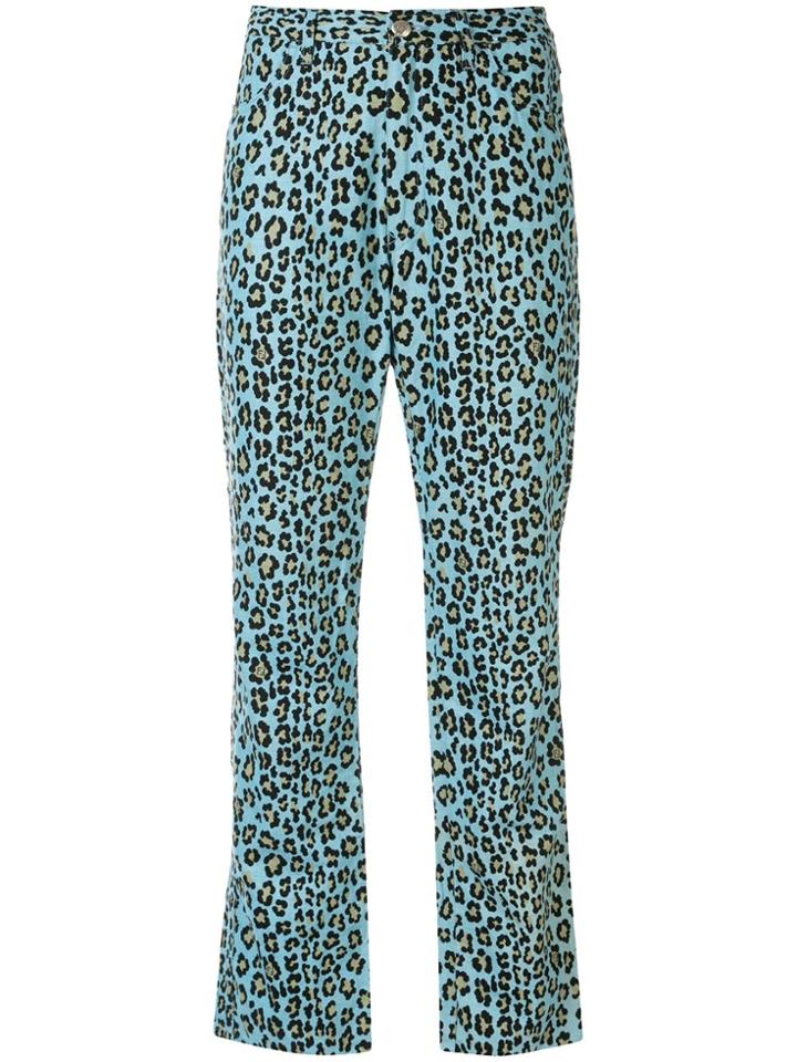 Fendi Pre-owned Leopard Print Trousers - Blue