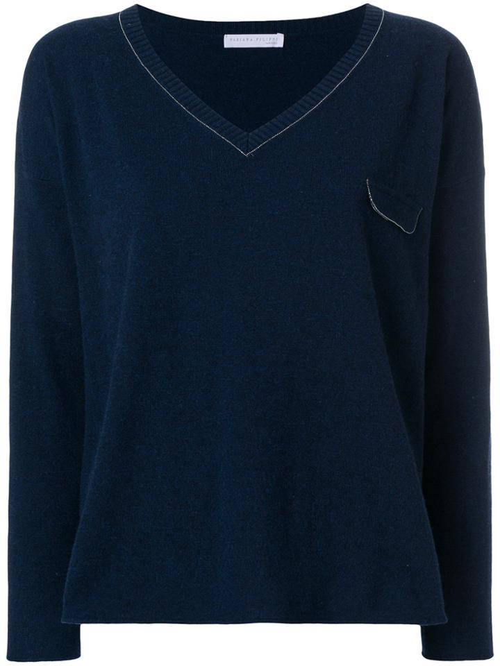 Fabiana Filippi Bead Trim Jumper - Blue