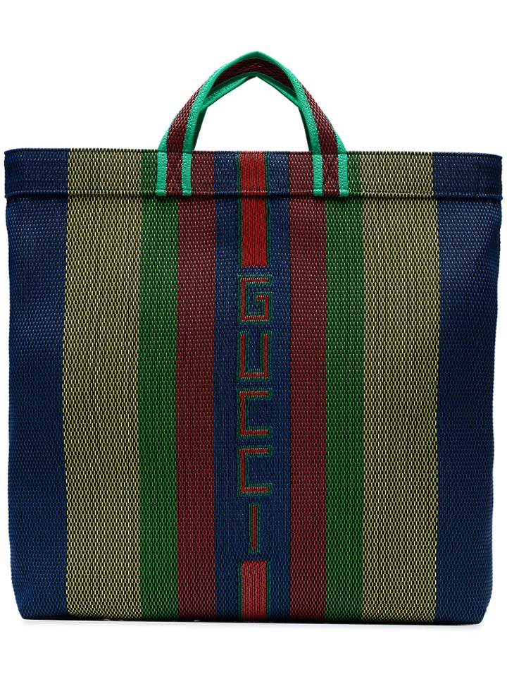 Gucci Multicoloured Stripe Logo Tote