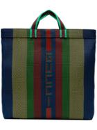 Gucci Multicoloured Stripe Logo Tote