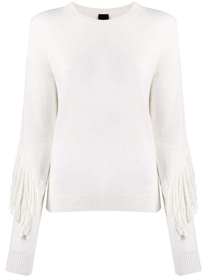 Pinko Fringed Trim Jumper - White