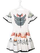 Chloé Kids Flared Printed Dress - White