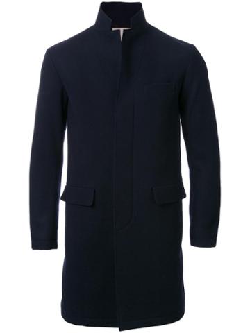 Factotum Single Breasted Coat, Men's, Size: 44, Blue, Nylon/cashmere/wool