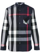 Burberry Macro Check Shirt - Blue