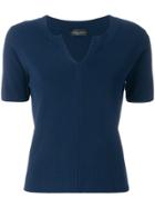 Roberto Collina Short-sleeve Knitted Top - Blue