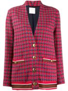 Sandro Paris Checked Tweed Jacket - Red