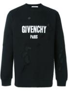 Givenchy Distressed Sweatshirt, Men's, Size: Medium, Black, Cotton/polyester