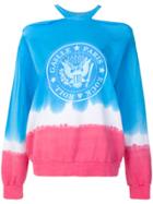 Gaelle Bonheur Cold Shoulder Tie Dye Sweatshirt - Blue