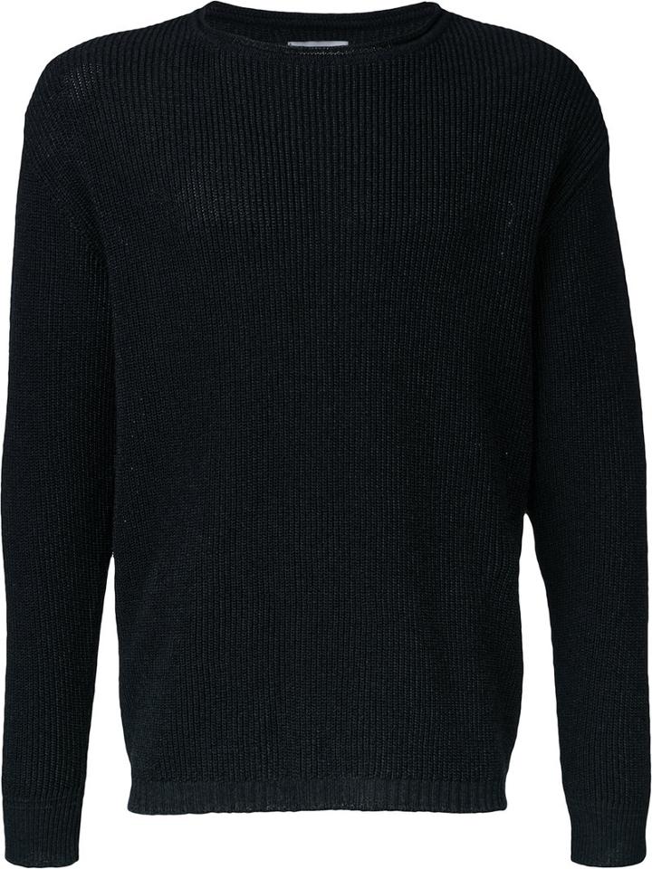 Factotum Classic Jumper, Men's, Size: 44, Black, Cotton/paper Yarn/rayon