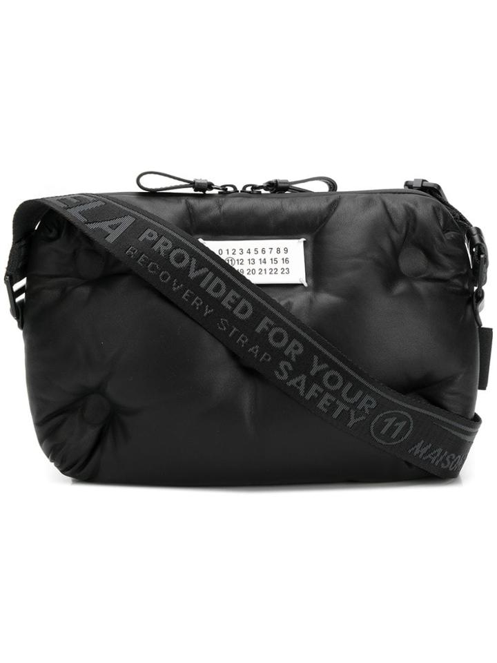 Maison Margiela Logo Plaque Shoulder Bag - Black