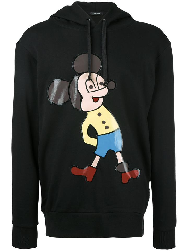 Sankuanz - Printed Hooded Sweatshirt - Men - Cotton - M, Black, Cotton