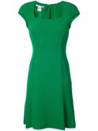 Oscar De La Renta Cap Sleeve Flared Dress - Green