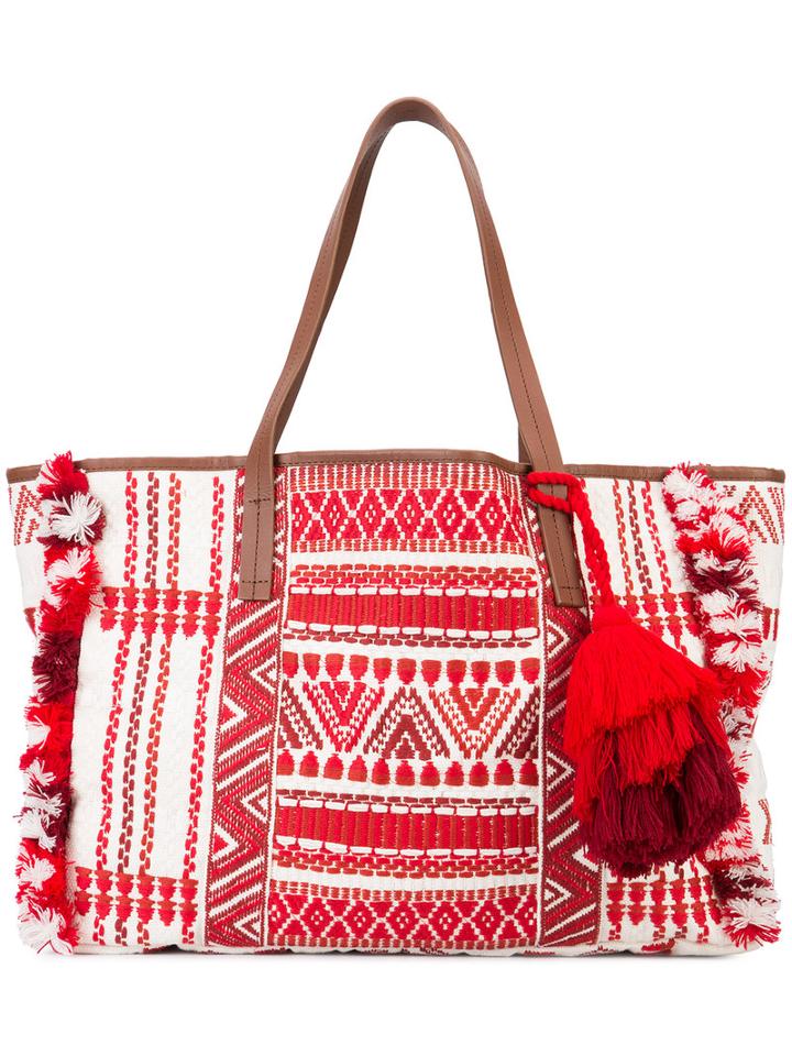 Figue Sangita Tote, Women's, Red, Cotton/acrylic/polyester/shell