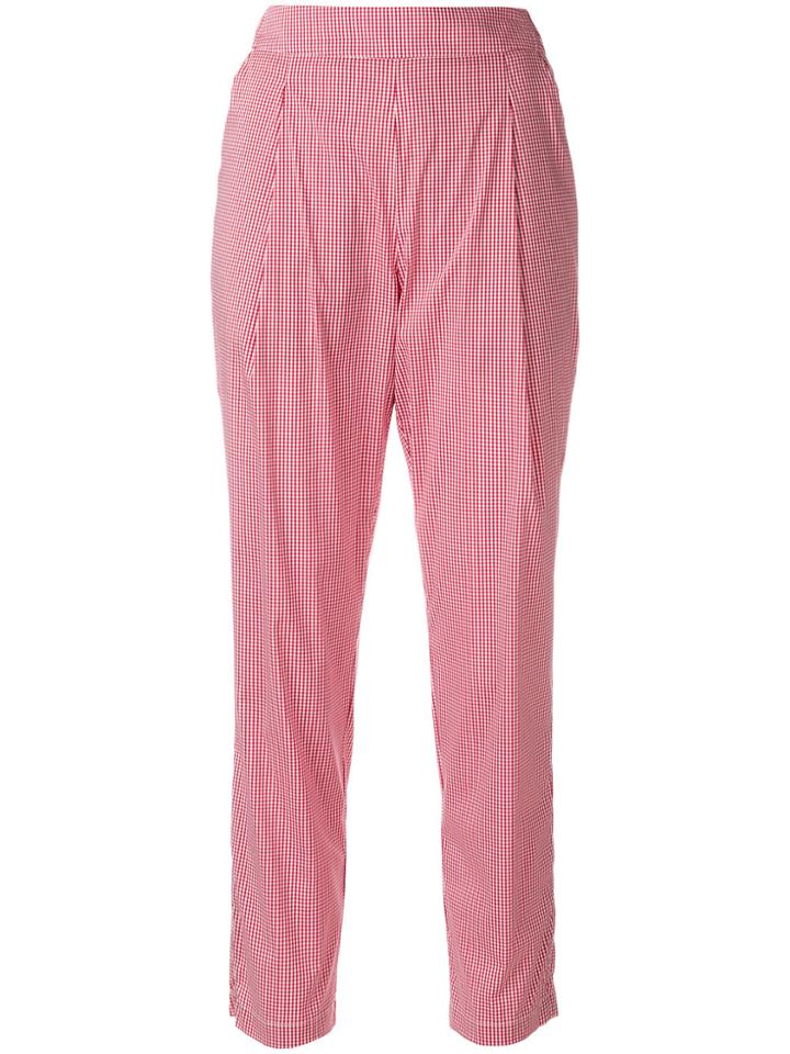 Semicouture Gingham Cropped Trousers - Red