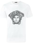 Versace Embroidered Medusa Head T-shirt, Men's, Size: S, White, Cotton