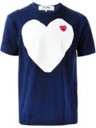 Comme Des Garçons Play Embroidered Heart T-shirt, Men's, Size: Large, Blue, Cotton