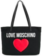 Love Moschino Heart Embellished Logo Tote - Black