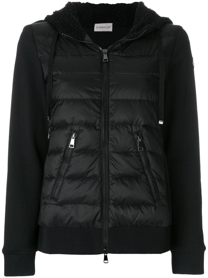 Moncler Jersey Sleeve Padded Jacket - Black