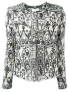 Iro Geometric Embroidery Jacket, Women's, Size: 40, Nude/neutrals, Cotton/acrylic/other Fibers