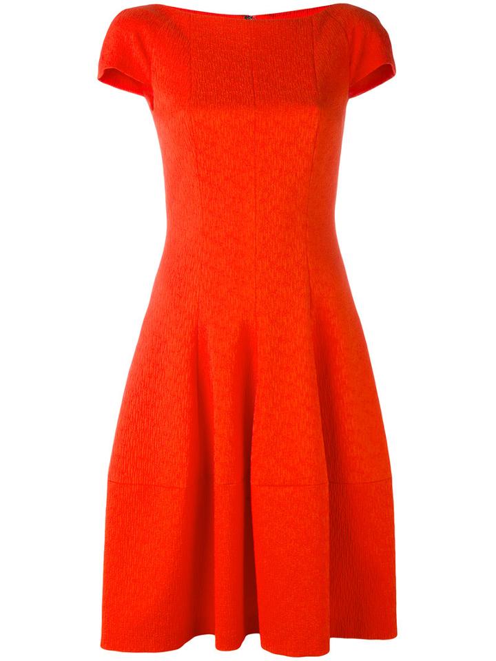 Talbot Runhof - Flared Dress - Women - Cotton/polyester/spandex/elastane/cupro - 34, Red, Cotton/polyester/spandex/elastane/cupro