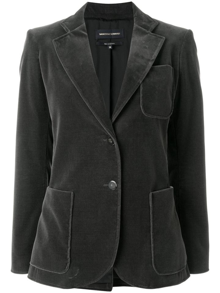 Vanessa Seward Ariel Velvet Blazer - Grey