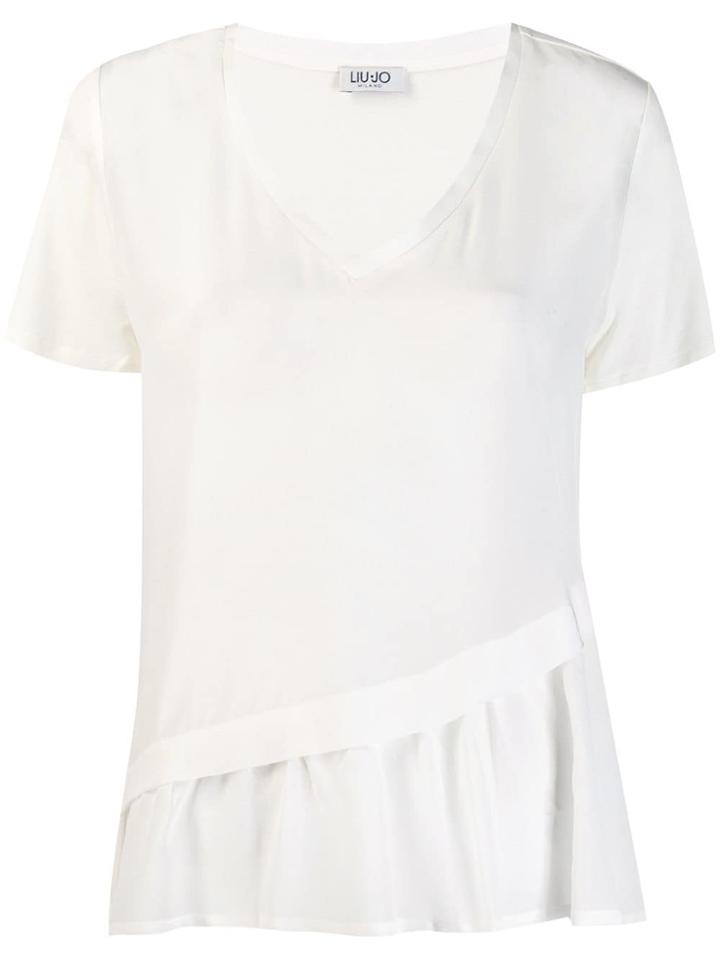 Liu Jo Ruffle Hem T-shirt - White
