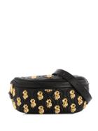 Moschino Crystal Embellished Dollar Sign Belt Bag - Black