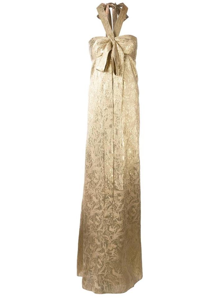 No21 Halterneck Jacquard Gown, Women's, Size: 42, Grey, Polyester/silk