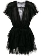 Amen Lace Mini Dress - Black