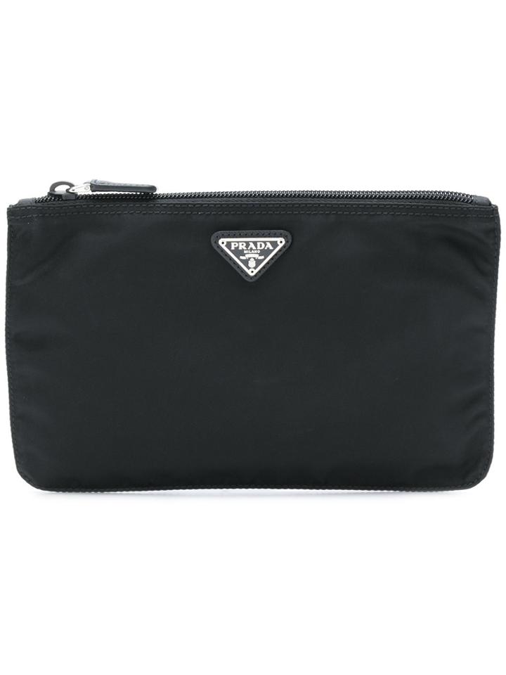 Prada Logo Make Up Bag - Black