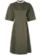 Marni Crinkle Effect Dress, Women's, Size: 40, Green, Silk/cotton/linen/flax