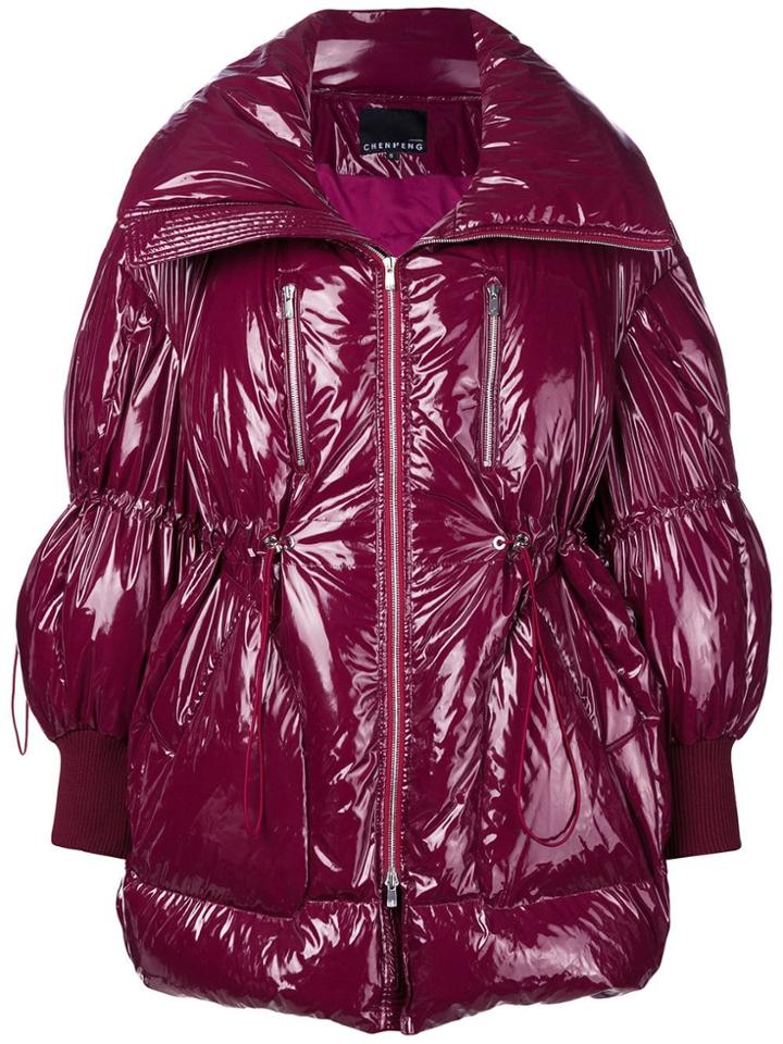 Chen Peng Oversized Puffer Jacket - Pink & Purple