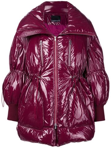 Chen Peng Oversized Puffer Jacket - Pink & Purple