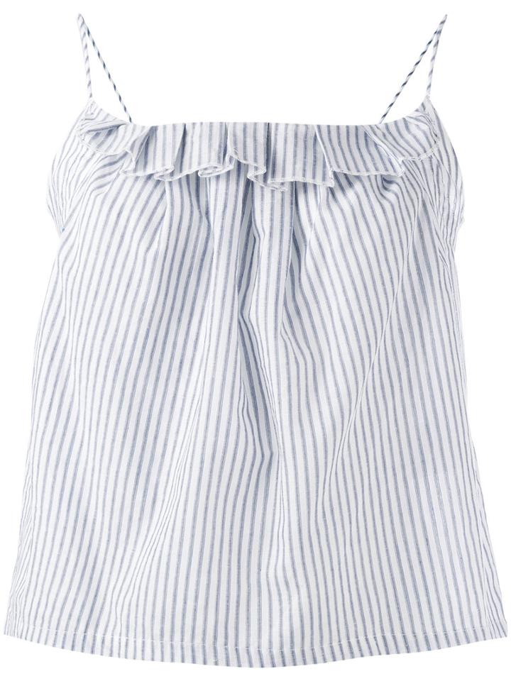 Bellerose Frill Trim Vest Top, Women's, Size: 2, White, Cotton/lyocell/linen/flax